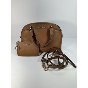 Michael Kors Handbag with Jet Set Travel Coin Pouch ID Holder Crossbody Brown